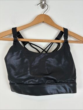 Sweat & Milk Black Strappy Maternity/Nursing Bralette Medium Crisscross Back